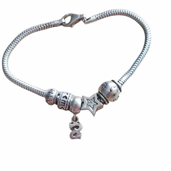 Sterling silver IBB charm bracelet - Picture 1 of 13